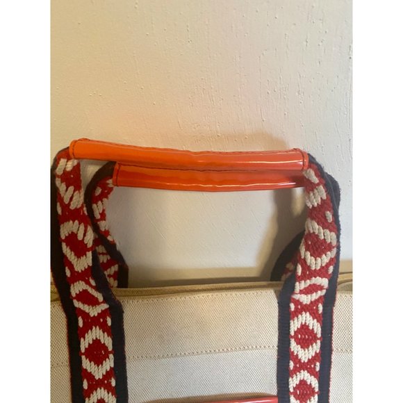 Tory Burch Patent Leather Canvas Tote Bag - Picture 13 of 16